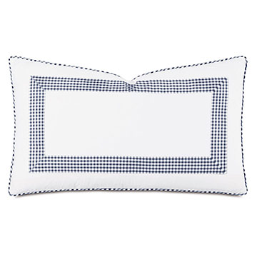 -ɫ 13X22 MALAYA GINGHAM DECORATIVE PILLOW IN NAVY