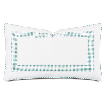 -ɫ 13X22 MALAYA GINGHAM DECORATIVE PILLOW IN SEA