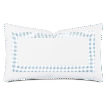 -ɫ 13X22 MALAYA GINGHAM DECORATIVE PILLOW IN SKY