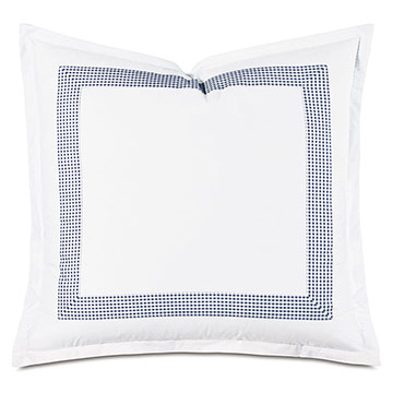 -ɫ 27X27 MALAYA GINGHAM EURO SHAM IN NAVY