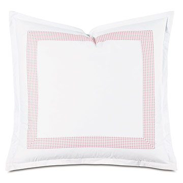 -ɫ 27X27 MALAYA GINGHAM EURO SHAM IN PETAL