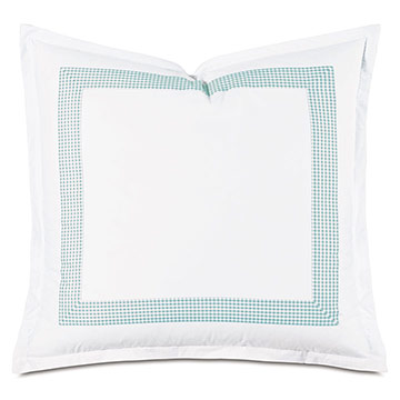 -ɫ 27X27 MALAYA GINGHAM EURO SHAM IN SEA