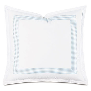 -ɫ 27X27 MALAYA GINGHAM EURO SHAM IN SKY