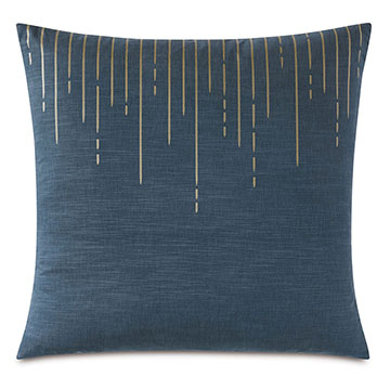 ɯ 24X24 TABITHA METALLIC DRIP DECORATIVE PILLOW IN MARINE