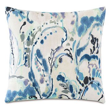 ɯ 18X18 TABITHA WATERCOLOR PAISLEY DECORATIVE PILLOW