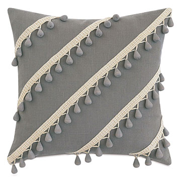 ˿ 20X20 FELICITY DIAGONAL TRIM DECORATIVE PILLOW