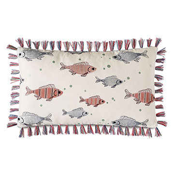 ȴ 15X26 MINNOW BRUSH FRINGE DECORATIVE PILLOW