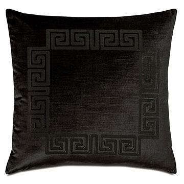 ŷʱ 22X22 ANTIQUITY GREEK KEY DECORATIVE PILLOW IN EBONY