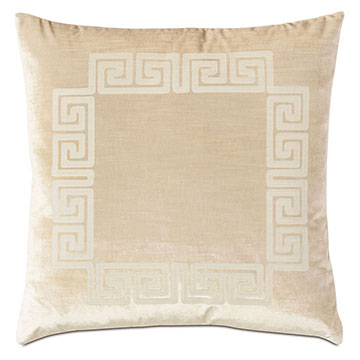 ŷʱ 22X22 ANTIQUITY GREEK KEY DECORATIVE PILLOW IN CREAM