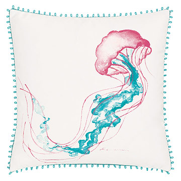 ɺ 18X18 JELLYFISH OUTDOOR PILLOW