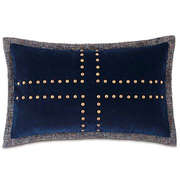 ɪ 13X22 PLUSH NAVY W/NAILHEADS