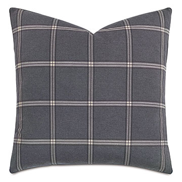 ÷ 24X24 CARMEL PLAID DECORATIVE PILLOW