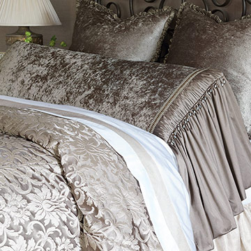 ά 20X76 DERMIS TAUPE GRAND BED SHAM (K)