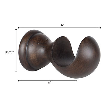 塪ľɫ 6X3.375X4 LEGNA WALNUT STANDARD BRACKET