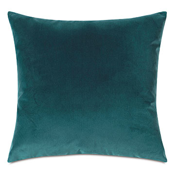 Velvet 22X22 UMA VELVET DECORATIVE PILLOW IN PEACOCK