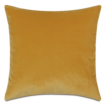 Velvet 22X22 UMA VELVET DECORATIVE PILLOW IN MUSTARD