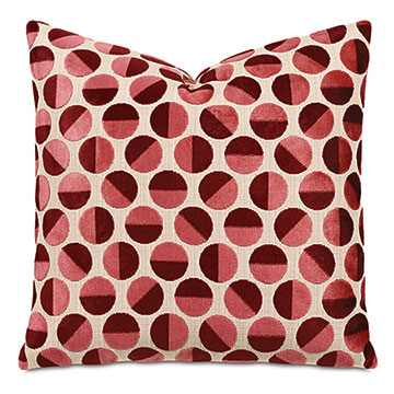  22X22 PIXIE DECORATIVE PILLOW IN SCARLET