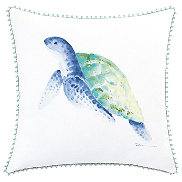  20X20 CASTAWAY TURTLE DECORATIVE PILLOW