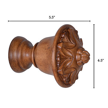 ľɫ 5.5X4.5 LEGNA MAPLE LOTUS FINIAL PAIR