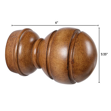 塪ľɫ 4X3.25 LEGNA MAPLE SPHERE FINIAL PAIR