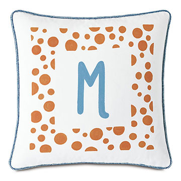  18X18 HULLABALOO HANDPAINTED MONOGRAM DECORATIVE PILLOW