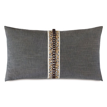 ƶ 15X26 INDOCHINE PLEATED TRIM DECORATIVE PILLOW