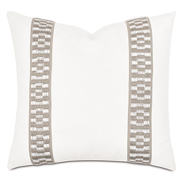 ŵ 22X22 JUNONIA WOVEN BORDER DECORATIVE PILLOW