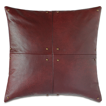  20X20 KILBOURN LEATHER DECORATIVE PILLOW