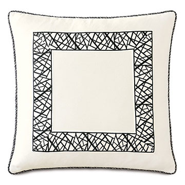  22X22 MEDARA GRAPHIC BORDER DECORATIVE PILLOW