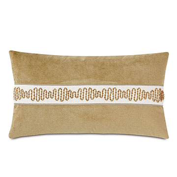  15X26 MARCEAU METALLIC BORDER DECORATIVE PILLOW