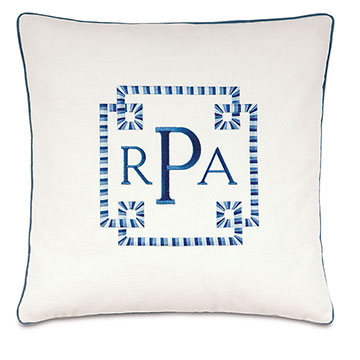 ƥ 18X18 BALDWIN WHITE W/MONOGRAM