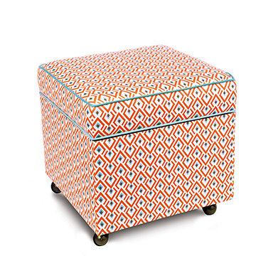  19X19X20 LOBEL REEF STORAGE BOXED OTTOMAN