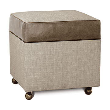 ϣ˹ 19X19X20 HIGGINS LEATHER TRIM OTTOMAN