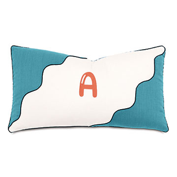 ˹ 15X26 PHINEAS HANDPAINTED MONOGRAM DECORATIVE PILLOW