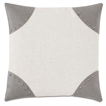  22X22 SAFFORD NAILHEAD DECORATIVE PILLOW