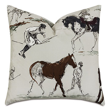  20X20 STEEPLECHASER EQUESTRIAN DECORATIVE PILLOW