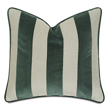  20X20 STEEPLECHASER VELVET STRIPE DECORATIVE PILLOW